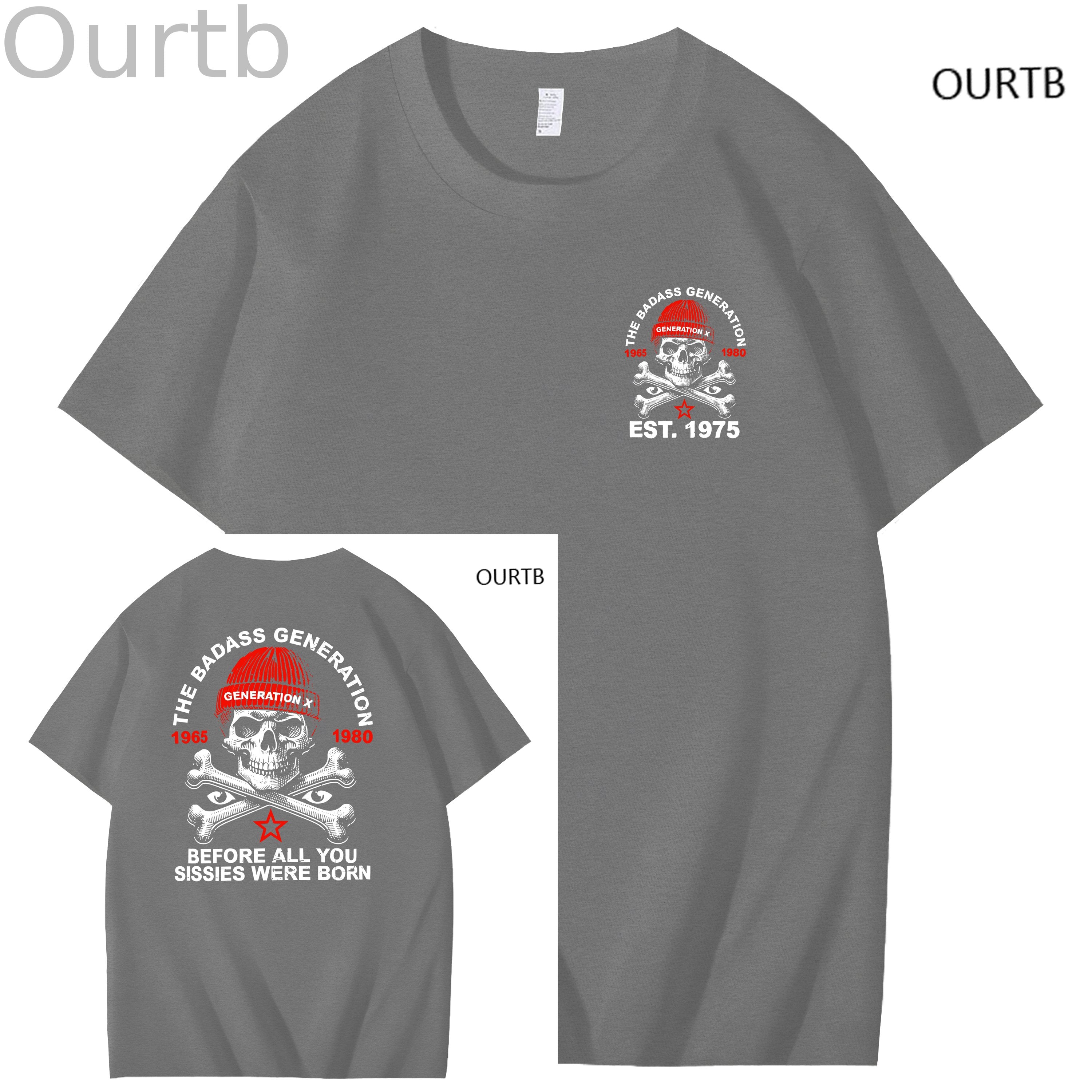 The Badass Generation 1965 1980 Generation X Before All You Sissies Were Born Funny Art Pattern Print T-Shirt