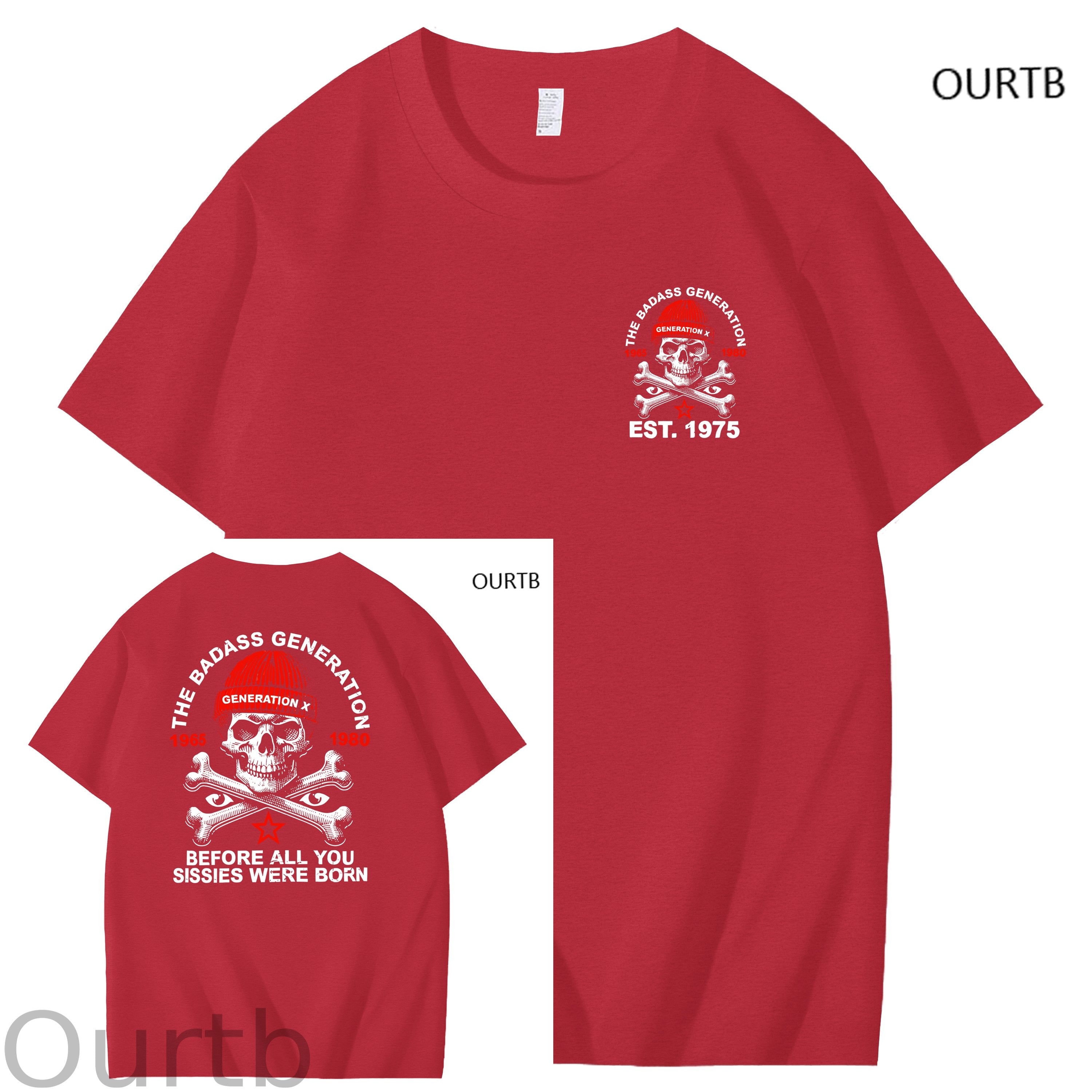 The Badass Generation 1965 1980 Generation X Before All You Sissies Were Born Funny Art Pattern Print T-Shirt