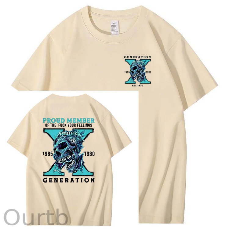 Gen X Skull Pattern 100%Cotton T-Shirt