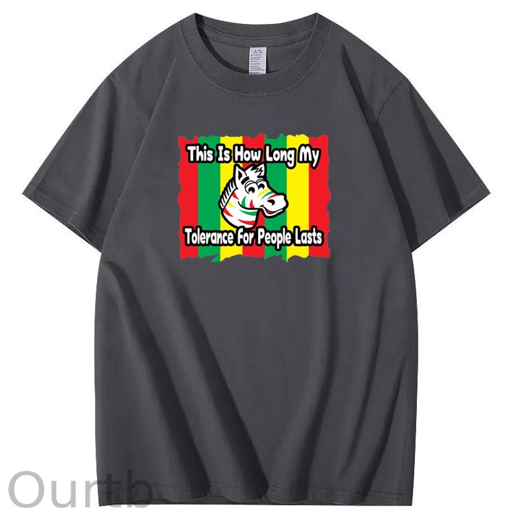 This Is How Long my Tolerance For People Lasts Pattern Print Crew Neck T-Shirt