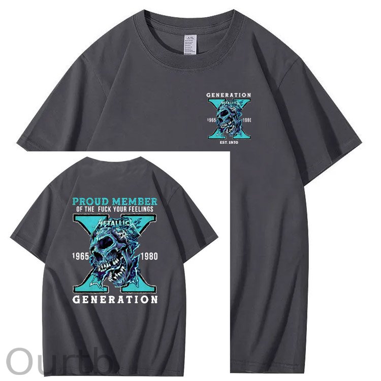 Gen X Skull Pattern 100%Cotton T-Shirt