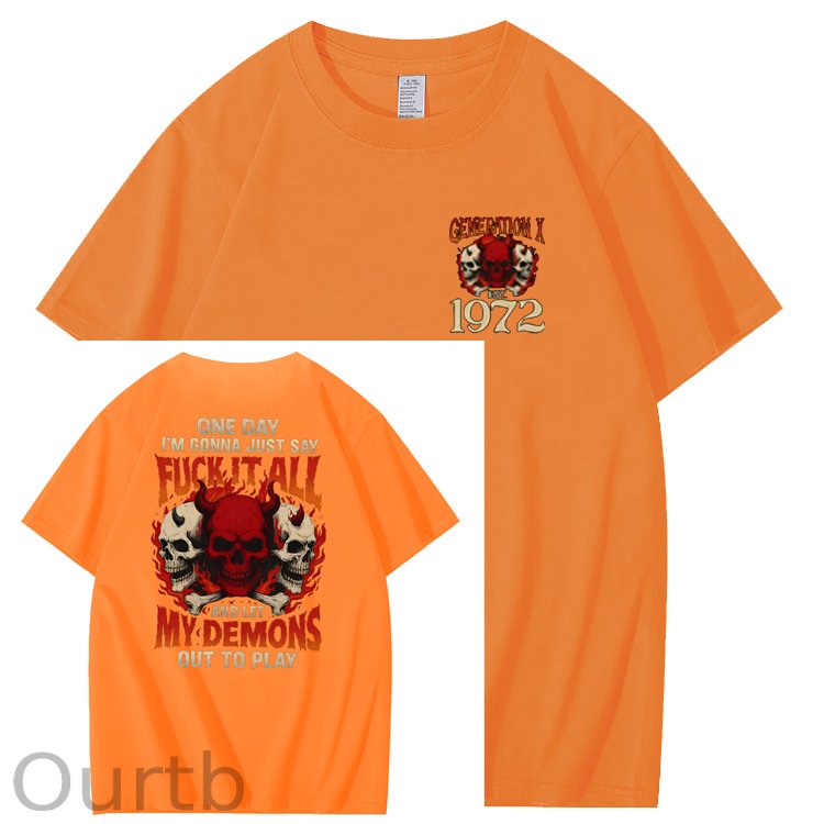 One Day Fuck It All Pattern Print 100% Cotton T-Shirt
