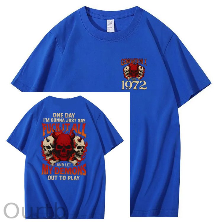 One Day Fuck It All Pattern Print 100% Cotton T-Shirt