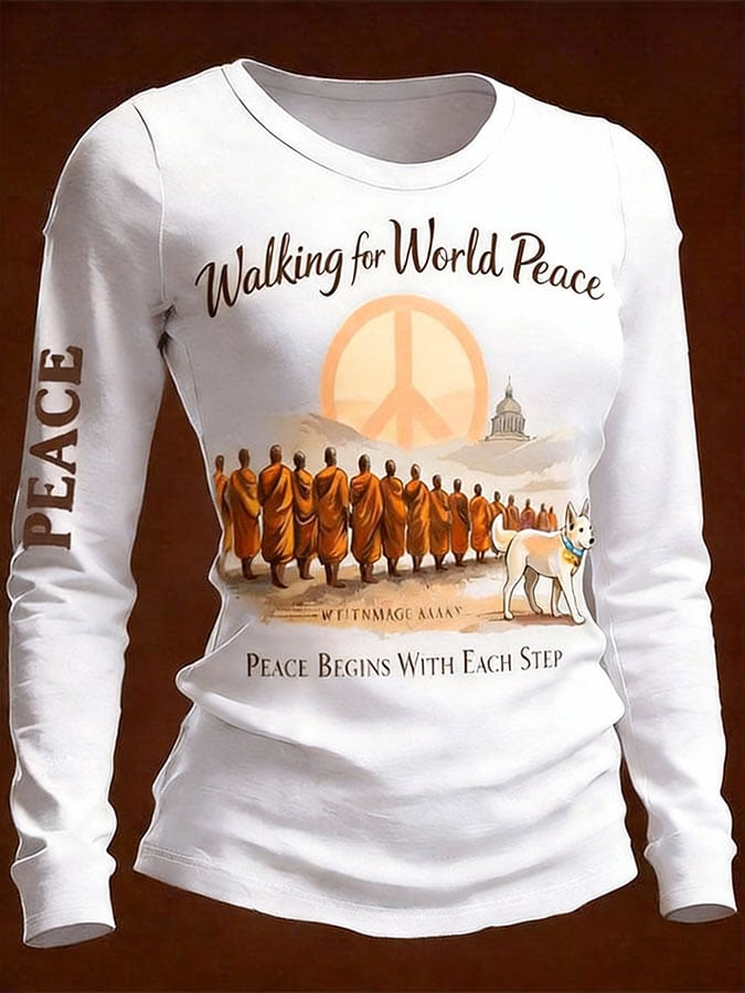 Women'S Clothing: Walking For Peace - Artistic Print Top