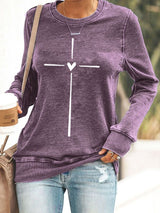 Women's Christian Cross Printed Sweatshirt