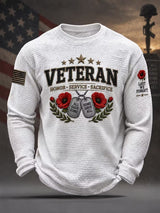 Men's Casual Veteran Printed Long-Sleeve T-Shirt