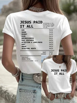 Women's Jesus Paid It All Faith Print Shirt