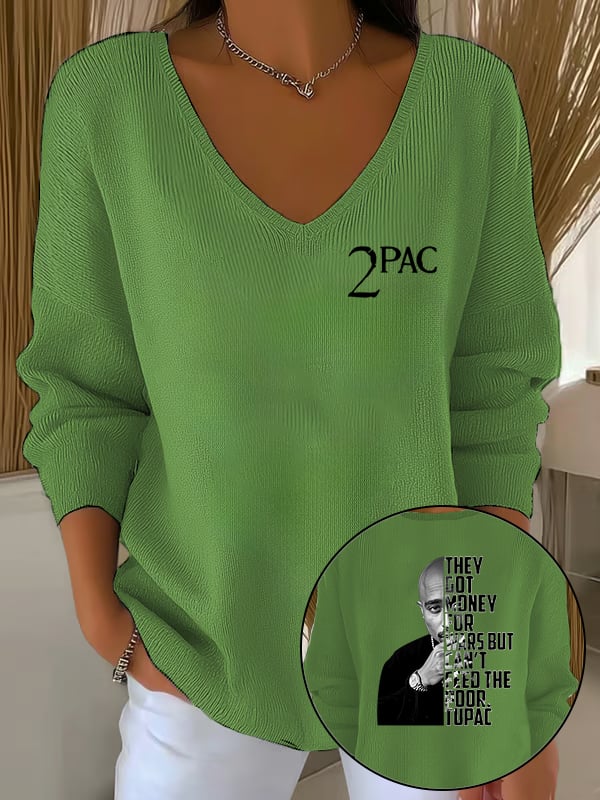 Women's  2Pac Rapper Print  Tops