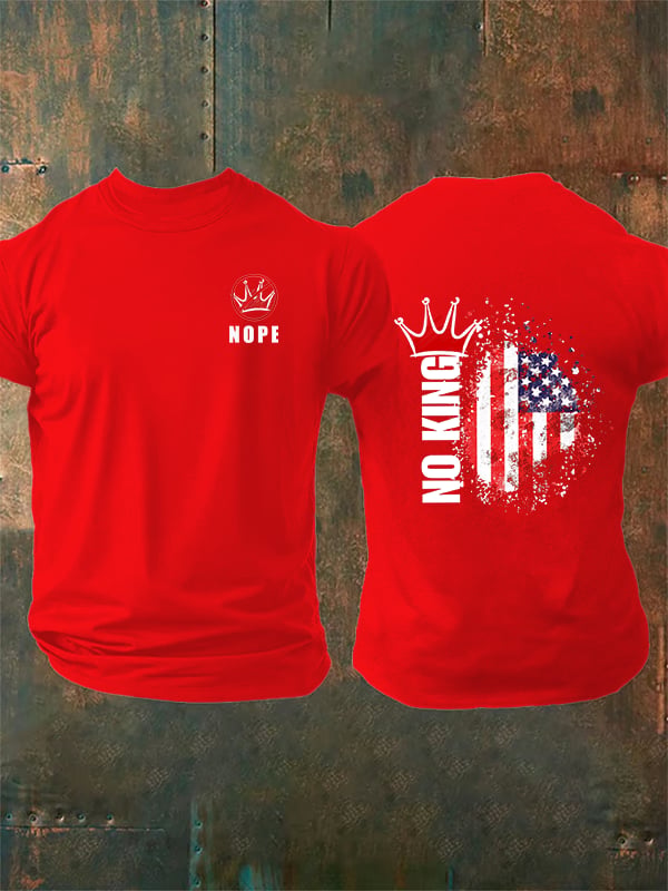Men's  NOPE No King American Flag Print T-Shirt