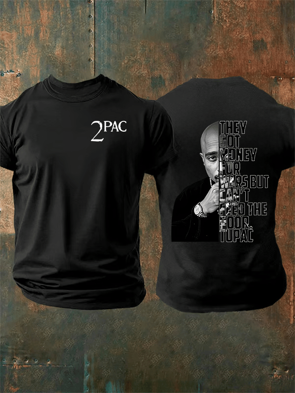 Men's  2Pac Rapper  Print  T-Shirt