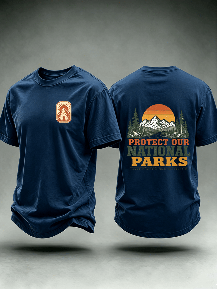 Men's Protect Our National Parks Shirt, Mountain Camping T-Shirt