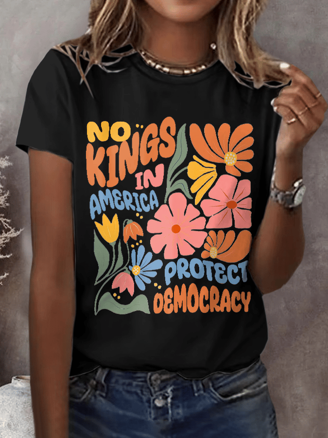 🔥Buy 3 Get 15% Off🔥Women's Fashion Casual American Kingless Print T-Shirt