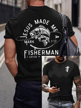 Men'S  fishing Casual Faith Short-Sleeved T-Shirt