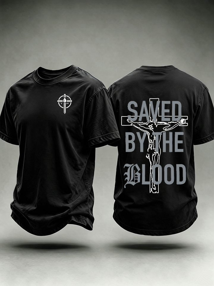 Men's Saved By The Blood Printed T-shirt