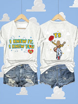 V-Neck Retro I Knew It Print T-Shirt