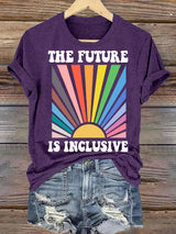 Women's  Pride Month Rainbow Print T-Shirt
