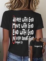 Women'S Casual "I Have Prayed And Been Ready To Face Anything" Faith Short Sleeve T-Shirt