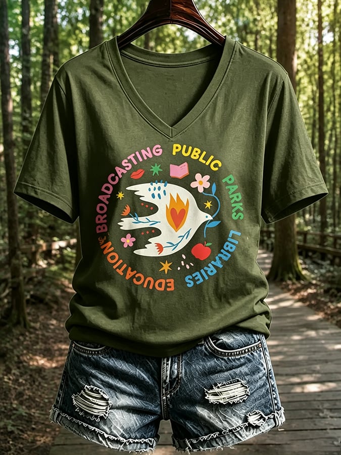 Women's National Park Print Casual T-Shirt