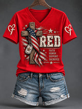 Women's Red Friday Print T-shirt
