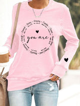 Women's You Are Enough Valentine'S Day Christian Print Sweatshirt