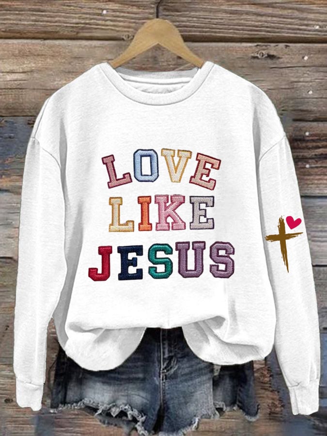 Women's Valentine's Day Printed Round Neck Sweatshirt