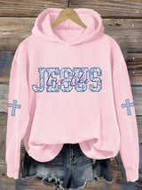 Women'S Love Like Jesus Printed Casual Hoodie