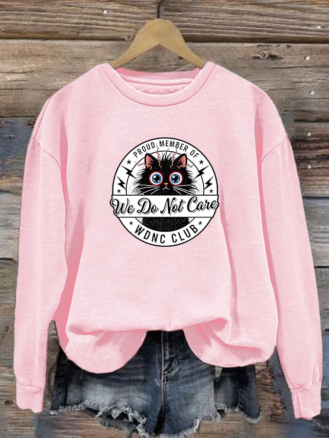 Women's  Retro Funny Proud Member Of Club We Do Not Care Menopause Perimenopause Print Sweatshirt