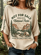Women's "Support Our Parks and Public Lands" Comfortable Cotton Linen Top