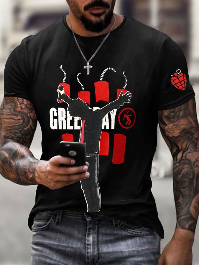 Men's Rock Band Casual Printed Short-Sleeved T-Shirt
