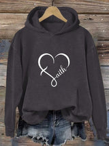 Women's Faith Cross Love Print Casual Round Neck Sweatshirt