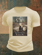 🔥Buy 3 Get 15% Off🔥Men's  He Left the 99 to Rescue Me, Jesus and Lost Sheep, Christian T-shirt
