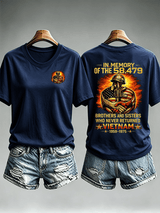 Women's In Memory Of The 58,479 Tribute T-Shirt, Vietnam Era Memorial Graphic Tee