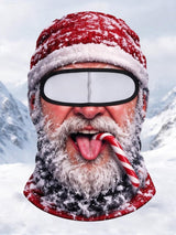 Men's Outdoor Warm, Quirky Christmas-Themed Balaclava with Emoticons
