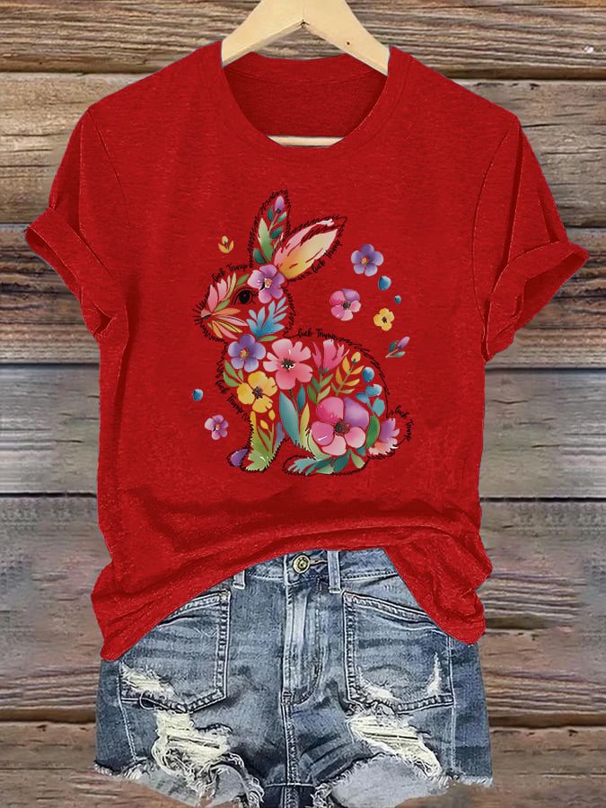 Women's  Spring Easter Bunny Subtle Hidden Message FDT T-shirt