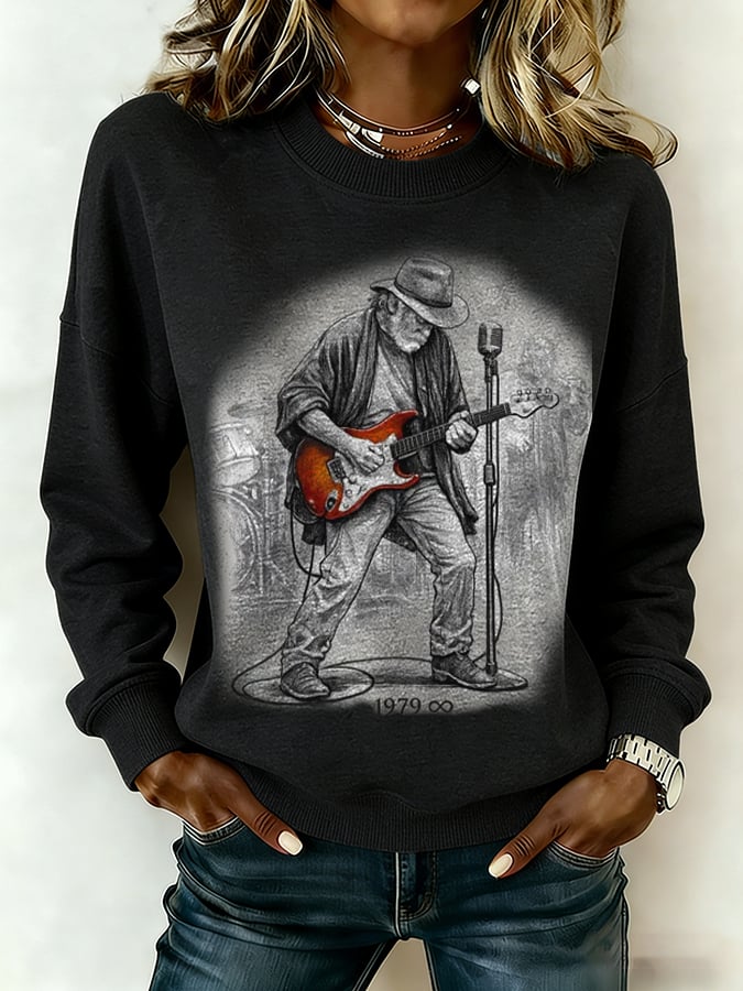 🔥Buy 3 Get 15% Off Women's Commemorative Bob Weir Print Sweatshirt