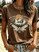 Women's "May The Forest Be With You" Comfortable short-sleeved T-shirt