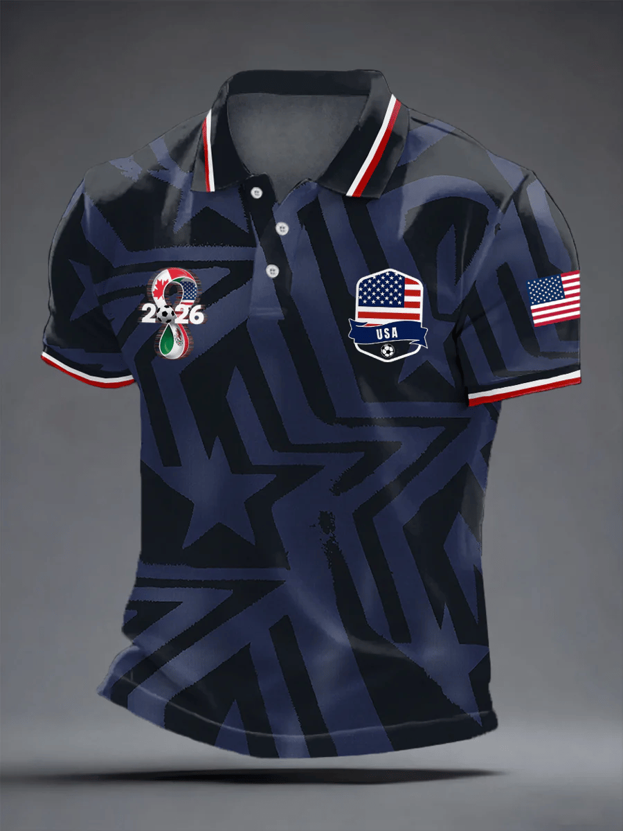 Men's USA Soccer Supporter Print Polo Shirt