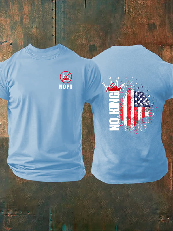 Men's  NOPE No King American Flag Print T-Shirt