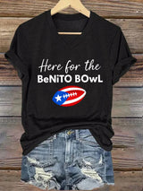 Women's Puerto Rico Print V Neck T-shirt
