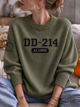 Women's Veteran Pride DD-214 Printed Casual Cozy Knit Top