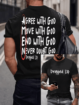Men'S Casual "I Have Prayed And Been Ready To Face Anything" Faith Short Sleeve T-Shirt