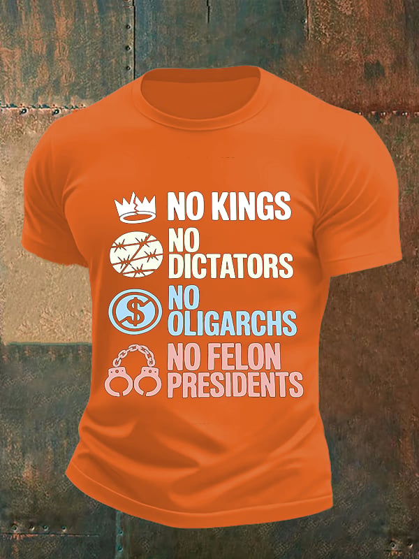 Men's  No Kings No Dictators Protest print  T-Shirt