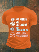 Men's  No Kings No Dictators Protest print  T-Shirt