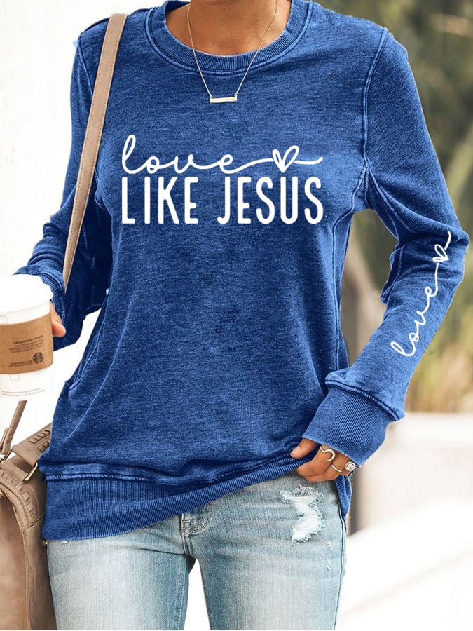 Women's Valentine's Day Printed Round Neck Sweatshirt