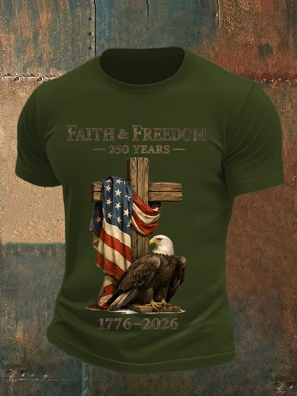 Men's  Faith and Freedom 250 Years Print T-Shirt