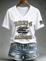 Women's Veteran Pride DD-214 Printed Casual T-Shirt