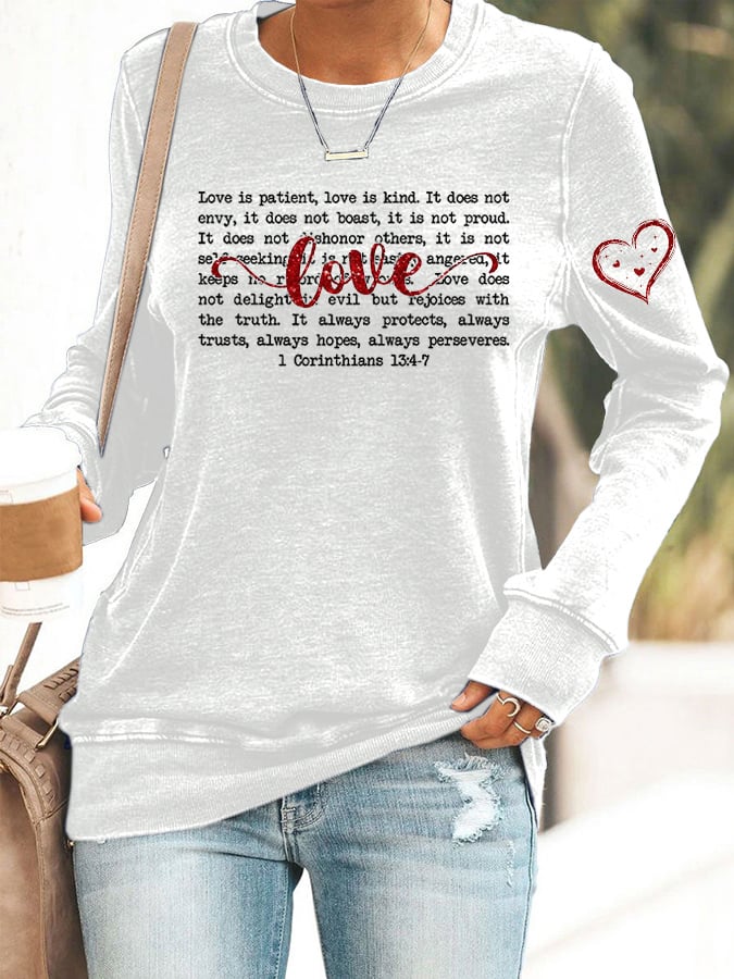 Women's Love is patient Printed Sweatshirt