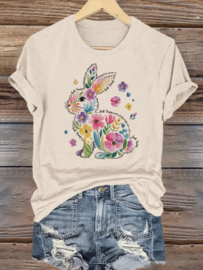 Women's  Spring Easter Bunny Subtle Hidden Message FDT T-shirt