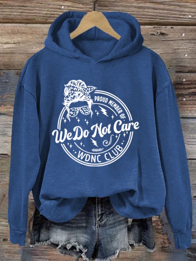 Women's  Retro Funny Proud Member Of Club We Do Not Care Menopause Perimenopause Print  Hoodie