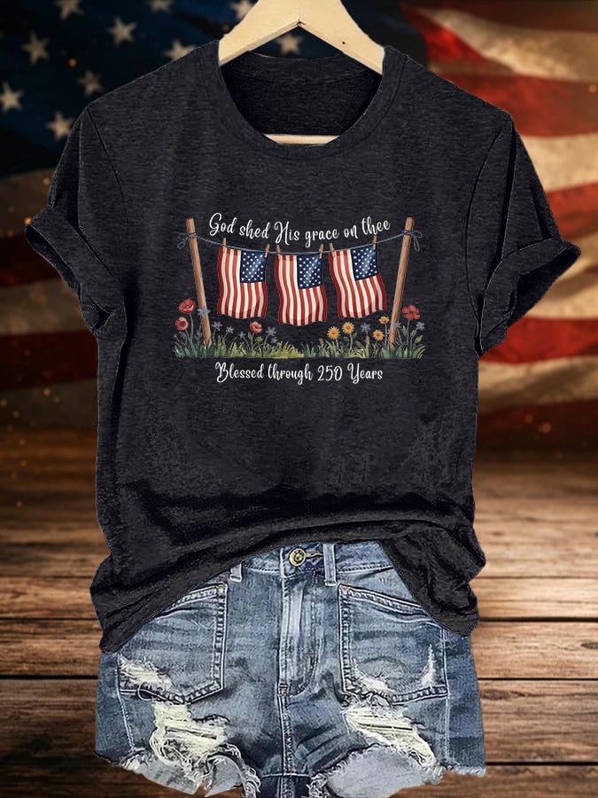 Women's Blessed through 250 Years Printed T-Shirt